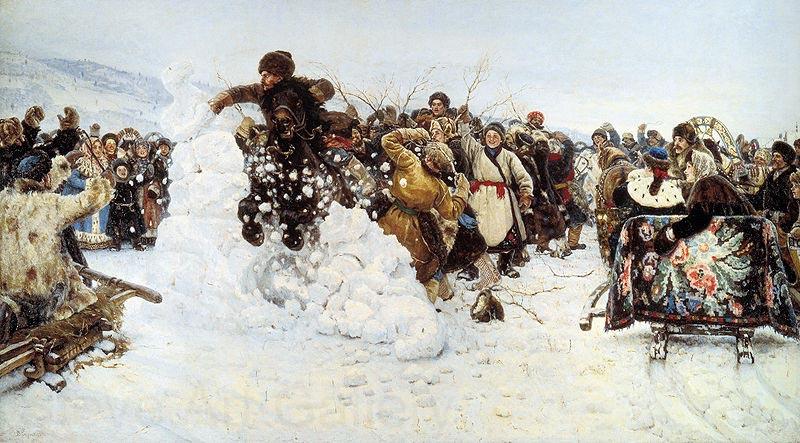 Vasily Surikov Storm of Snow Fortress Spain oil painting art